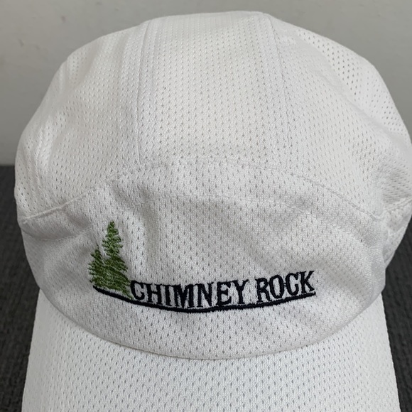 Chimney Rock Athletic Hat Unisex OSFA White Jersey Mesh Strapback 6 Panel Cap HG - Picture 3 of 13